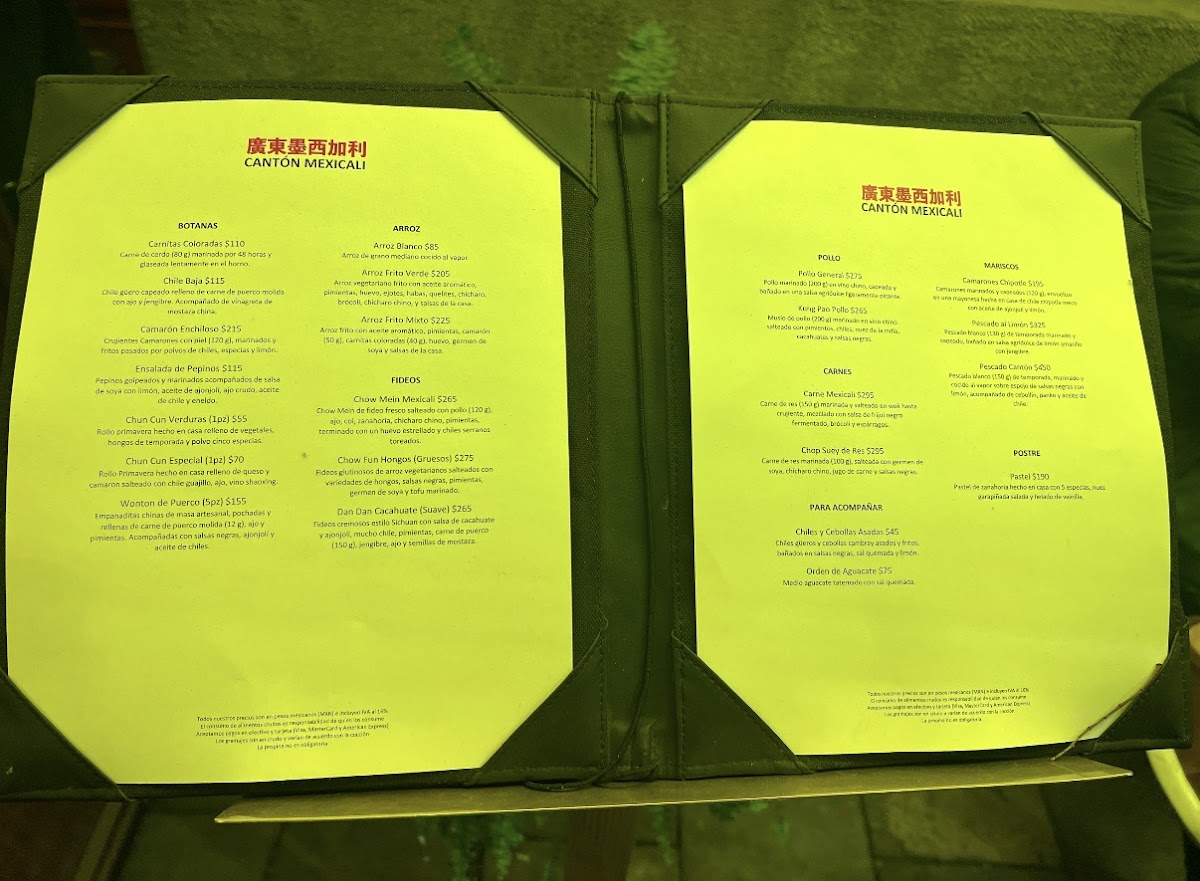 Menu - Canton Mexicali 廣東墨西加利Photo 3