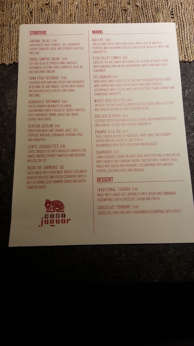Menu - Casa JaguarPhoto 10