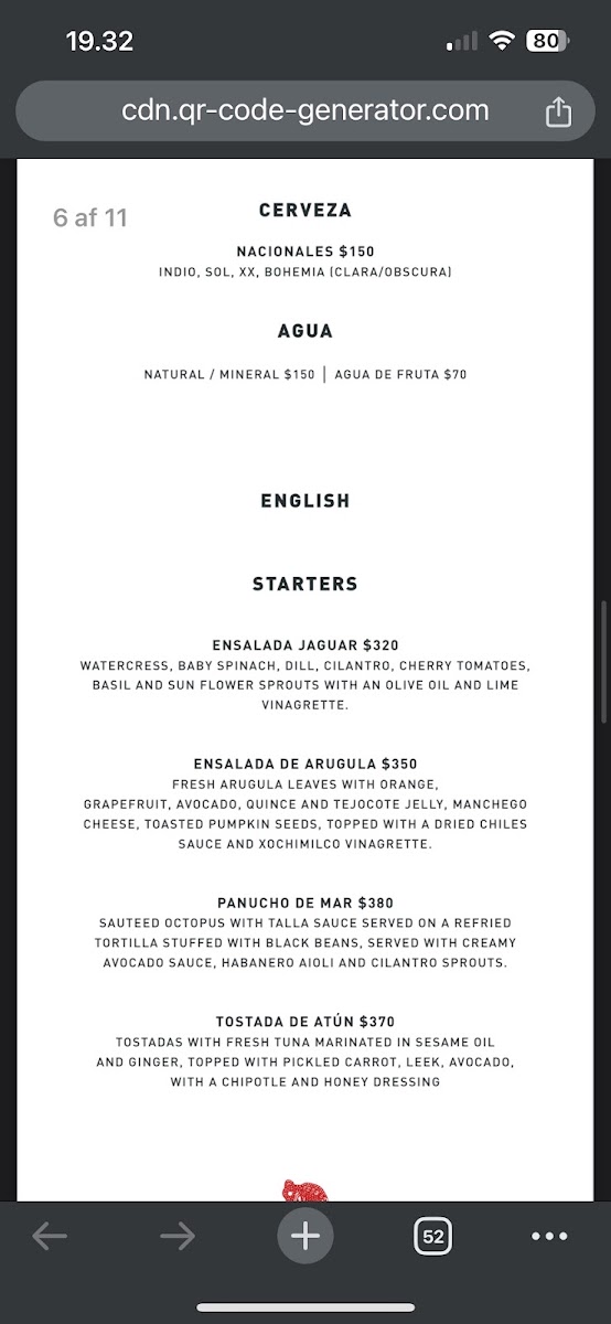 Menu - Casa JaguarPhoto 3