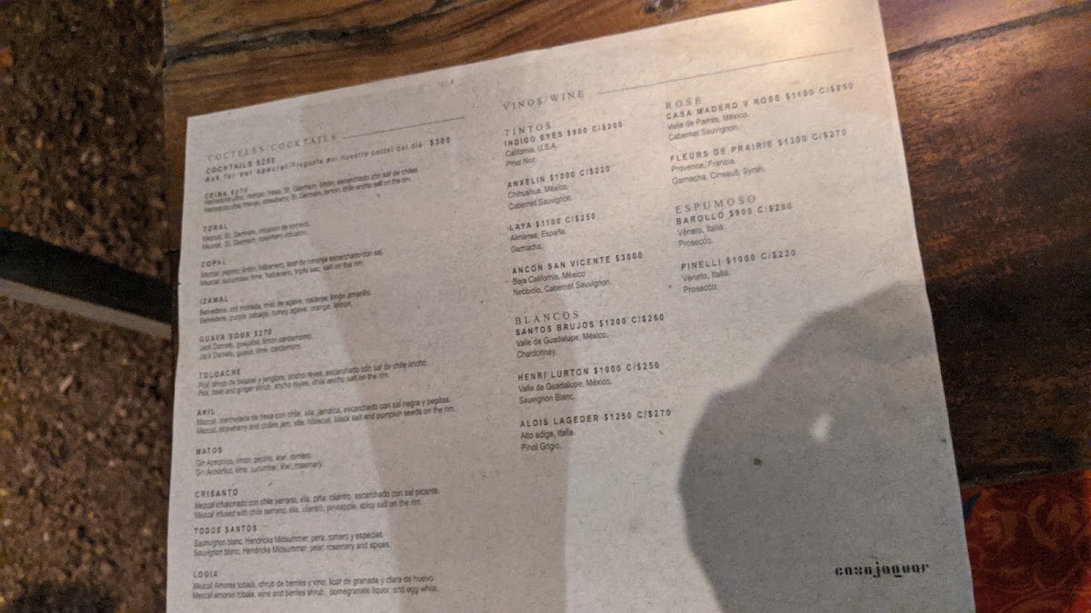 Menu - Casa JaguarPhoto 6