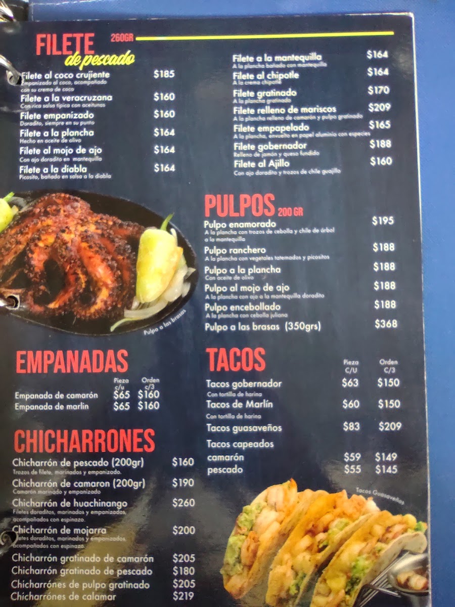 Menu - El Camarón Guasaveño, Querétaro