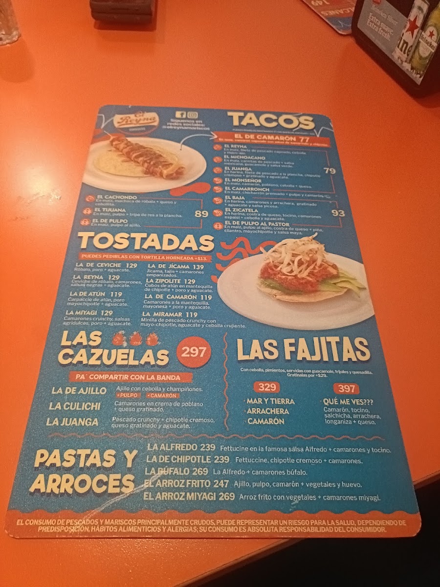 El Reyna Mariscos VillahermosaMenu 1