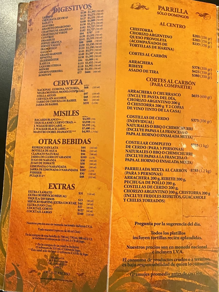 Menu - La CoyoacanaPhoto 10