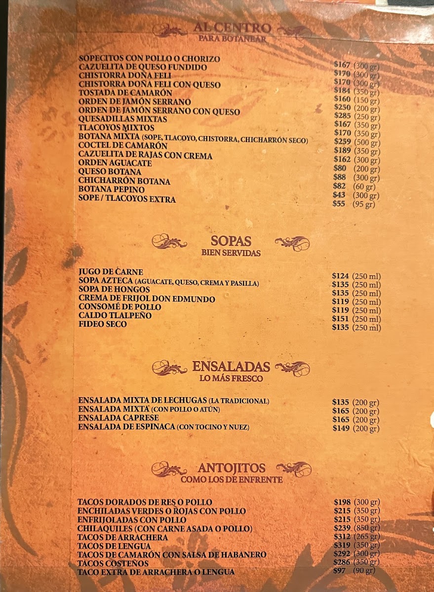 Menu - La CoyoacanaPhoto 3