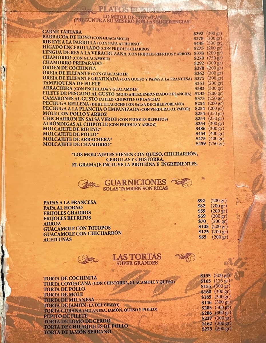 Menu - La CoyoacanaPhoto 5