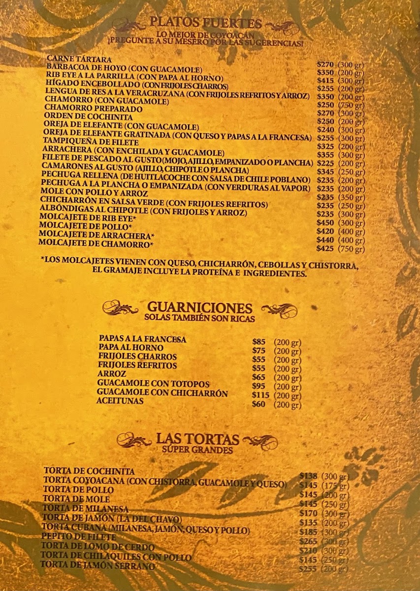 Menu - La CoyoacanaPhoto 7