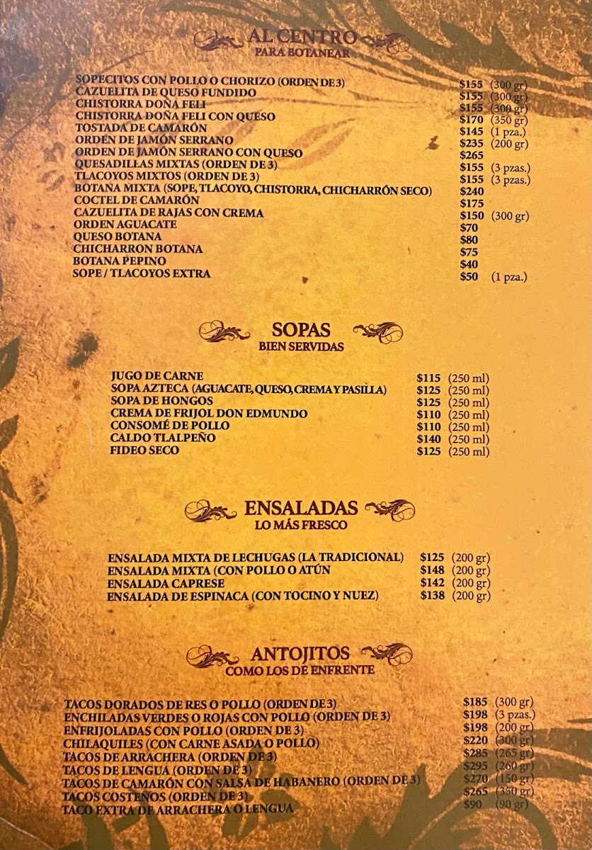 Menu - La CoyoacanaPhoto 9