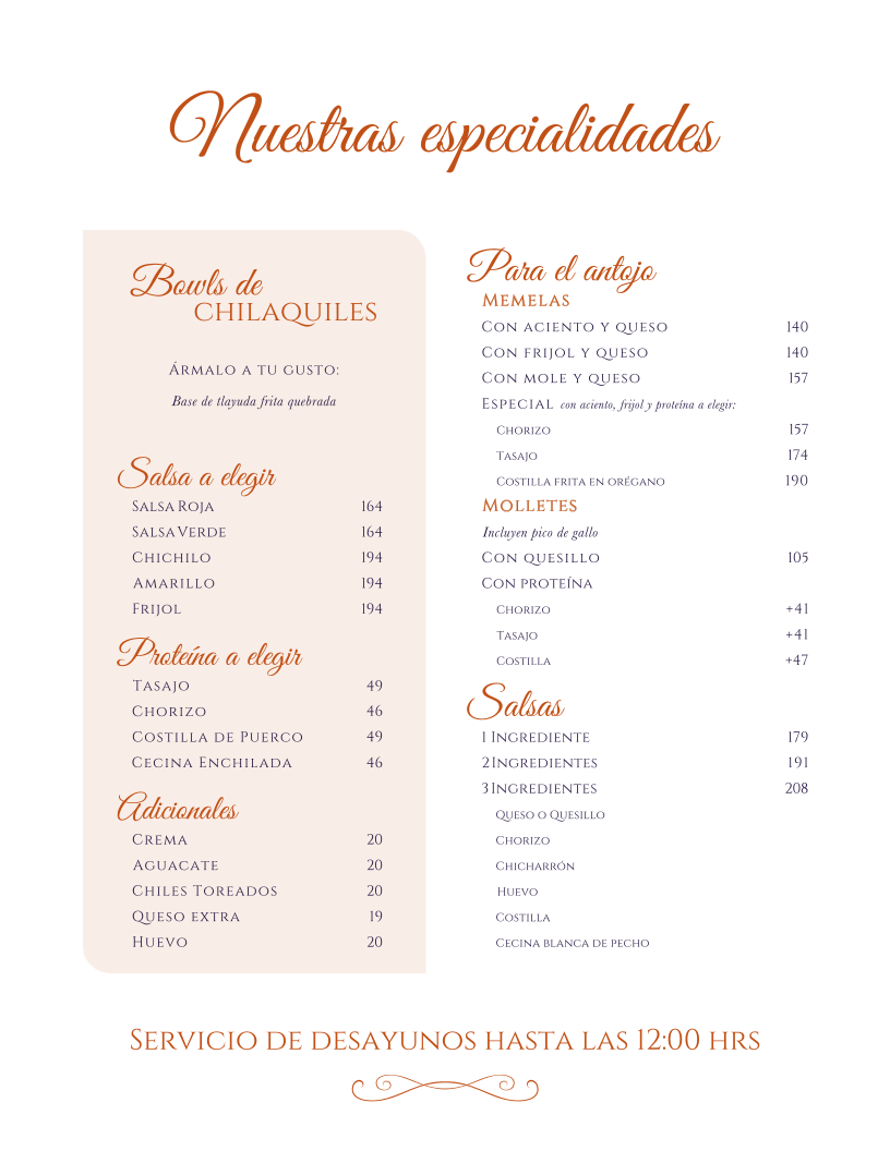 Los PacosMenu 1