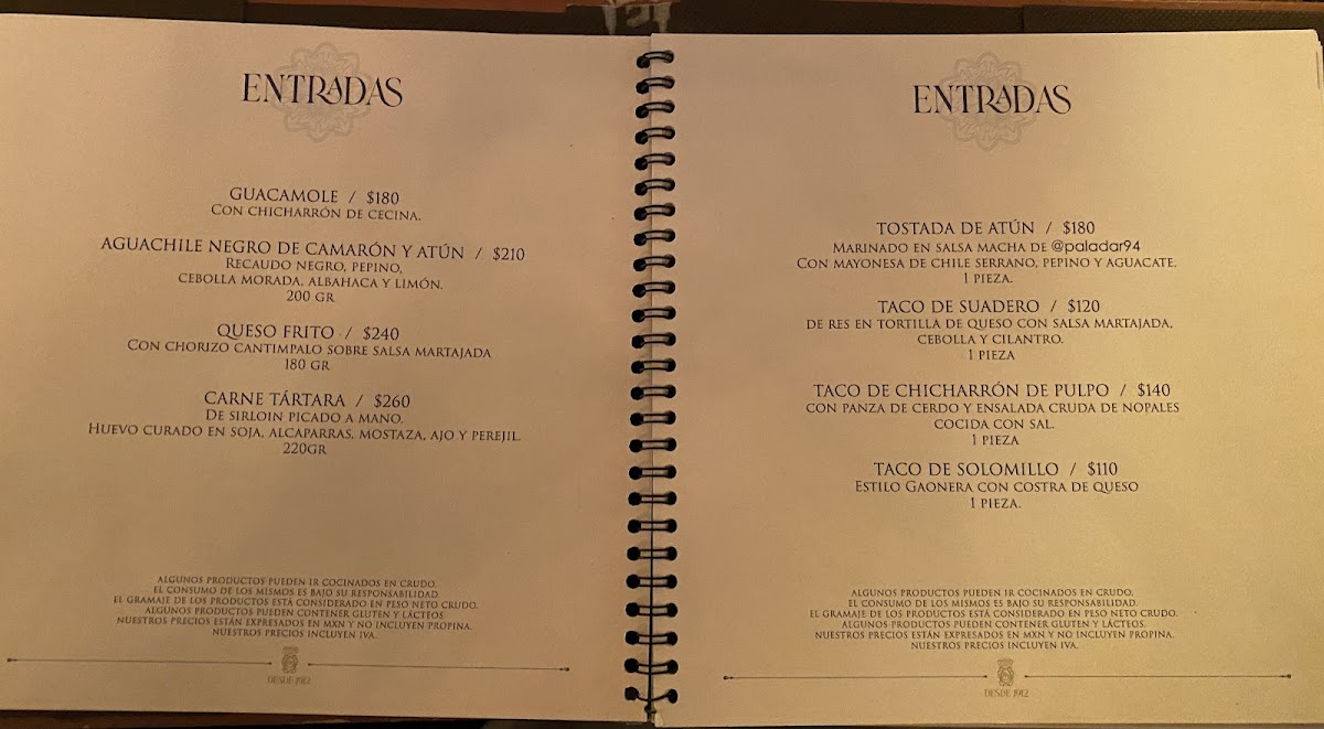 Menu - Mancera Bar