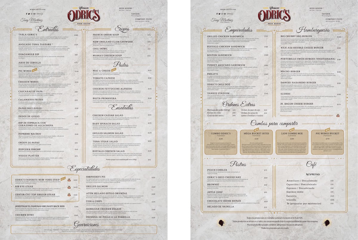 Menu - Odric's Beer House JuricaPhoto 4