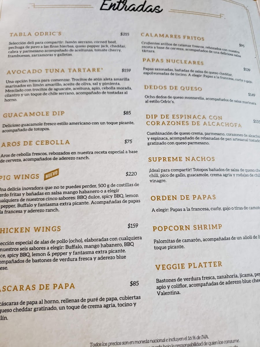 Menu - Odric's Beer House JuricaPhoto 6