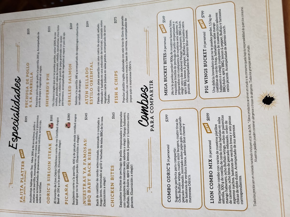 Menu - Odric's Beer House JuricaPhoto 8