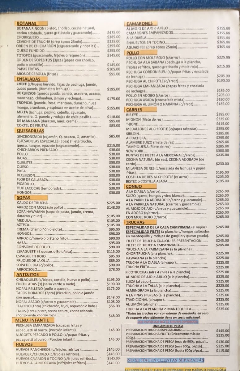 Menu - Restaurante El Rincón De Los SaucosPhoto 3