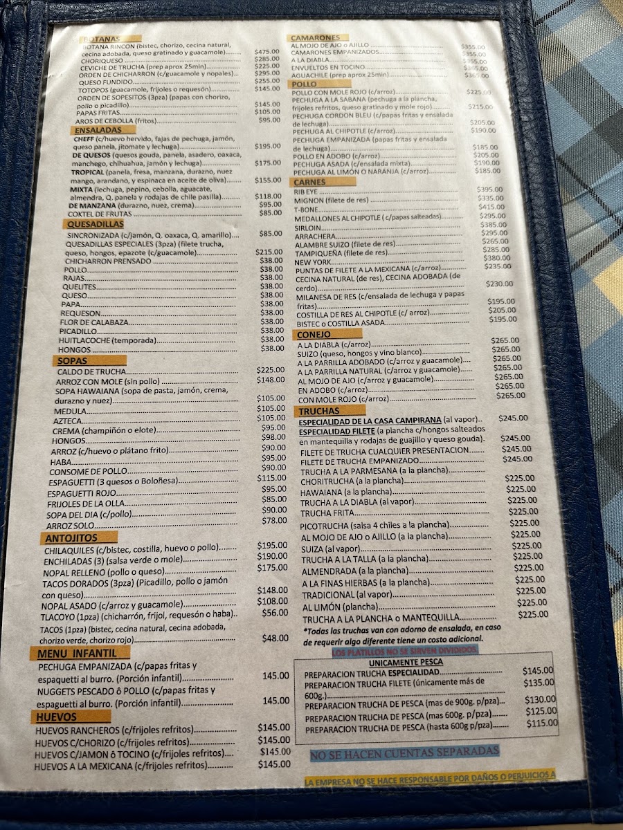 Menu - Restaurante El Rincón De Los SaucosPhoto 5